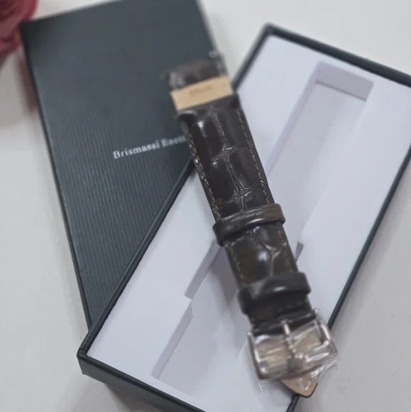 B&E Top Grain Alligator Leather Watch Band 20mm. Quick Release Watch Straps. - Picture 3 of 6